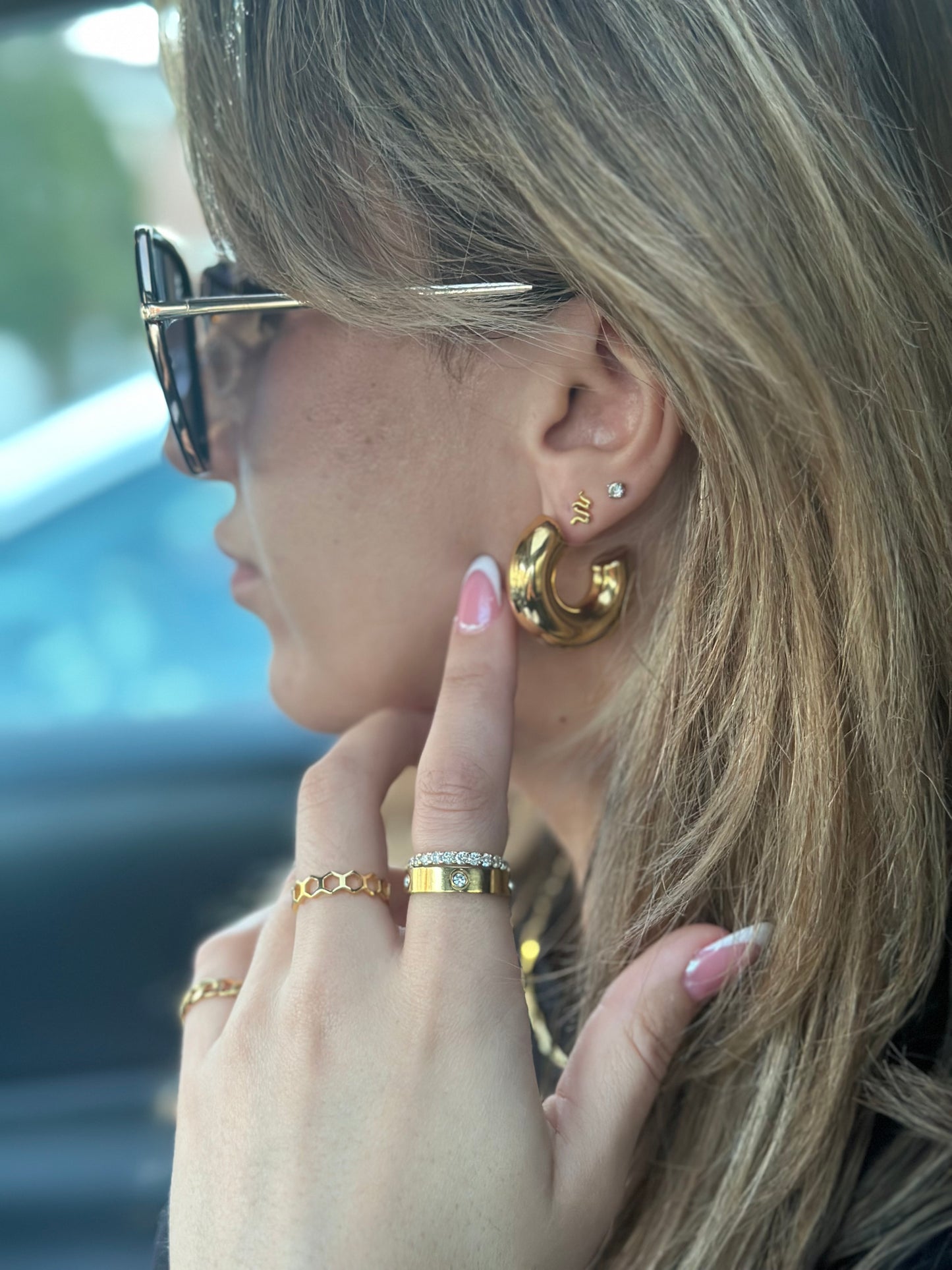 Everyday Chunky Gold Hoops